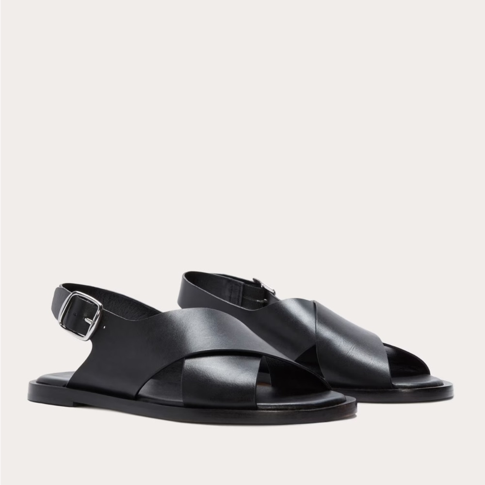 Everlane Women's Black Cross-Strap Sandals